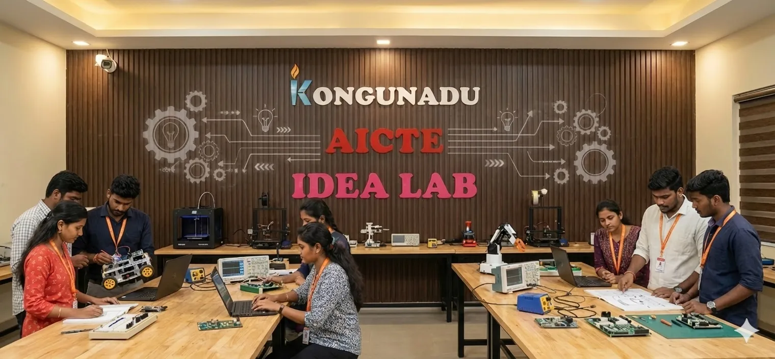 AICTE IDEA Lab interior workspace at Kongunadu College of Engineering and Technology